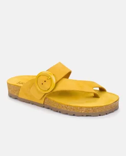 Best Sale Flat Sandal ROLAN-113 Yellow Flat Sandals