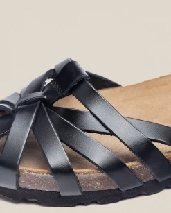 Clearance Flat Sandal VILLA-011 Black Flat Sandals