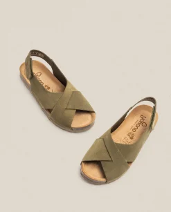 Cheap Flat Sandal VILLA-175 Green Flat Sandals