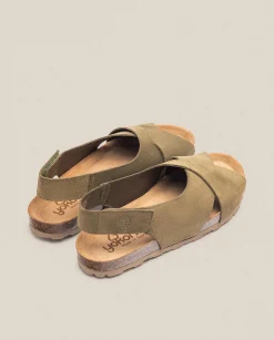 Cheap Flat Sandal VILLA-175 Green Flat Sandals