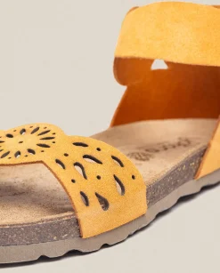 Discount Flat Sandal VILLA-086 Orange Flat Sandals