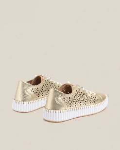 Shop Flat Shoe SINTRA-002 Gold Sneakers|Shoes