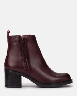 Clearance Heeled Ankle Boot LANDAS-002 Burgundy Ankle Boots