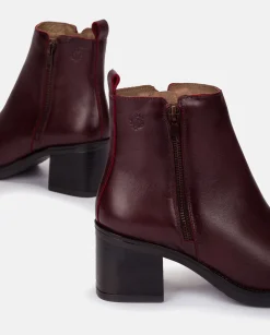 Clearance Heeled Ankle Boot LANDAS-002 Burgundy Ankle Boots