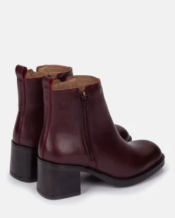 Clearance Heeled Ankle Boot LANDAS-002 Burgundy Ankle Boots