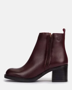 Clearance Heeled Ankle Boot LANDAS-002 Burgundy Ankle Boots