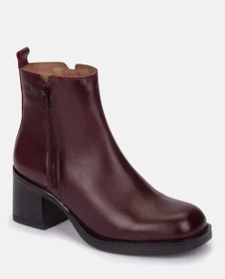 Clearance Heeled Ankle Boot LANDAS-002 Burgundy Ankle Boots