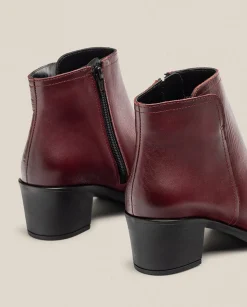 Best Heeled Ankle Boot LILLE-016 Burgundy Ankle Boots