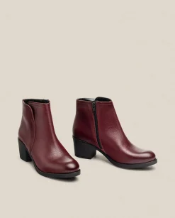 Best Heeled Ankle Boot LILLE-016 Burgundy Ankle Boots
