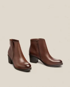 Discount Heeled Ankle Boot LILLE-016 Brown Ankle Boots