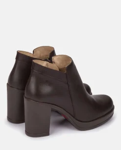 Outlet Heeled Ankle Boot PILSEN-004 Brown Ankle Boots