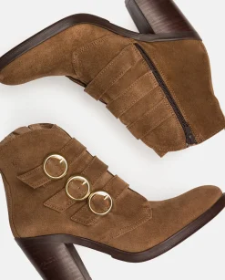 Clearance Heeled Ankle Boot TOURS-005 Brown Ankle Boots