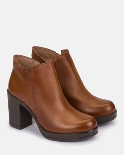 Fashion Heeled Ankle Boots PILSEN-004 Brown Ankle Boots