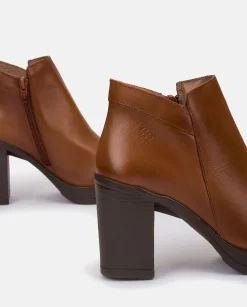 Fashion Heeled Ankle Boots PILSEN-004 Brown Ankle Boots