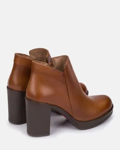 Fashion Heeled Ankle Boots PILSEN-004 Brown Ankle Boots