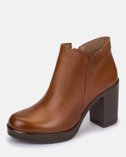 Fashion Heeled Ankle Boots PILSEN-004 Brown Ankle Boots