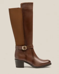 Cheap Heeled Boot LILLE-015 Brown Boots