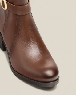 Cheap Heeled Boot LILLE-015 Brown Boots