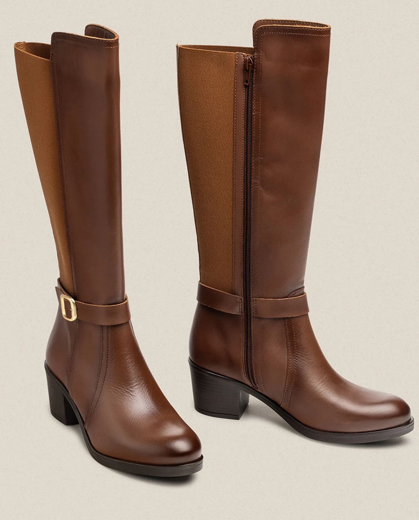 Cheap Heeled Boot LILLE-015 Brown Boots