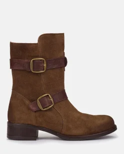 Flash Sale Heeled Booty MONS-003 Brown Ankle Boots