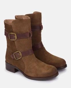 Flash Sale Heeled Booty MONS-003 Brown Ankle Boots