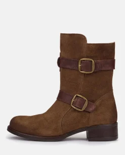 Flash Sale Heeled Booty MONS-003 Brown Ankle Boots