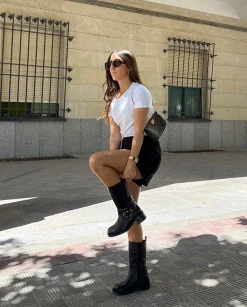 Store Heeled Booty SPA-003 Black Ankle Boots|Boots