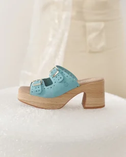 Store Heeled Sandal BONAI-003 Green Heeled Sandals