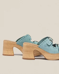 Store Heeled Sandal BONAI-003 Green Heeled Sandals