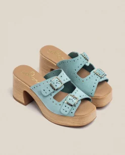 Store Heeled Sandal BONAI-003 Green Heeled Sandals