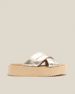 Cheap Platform Sandal CARMEN-004 Gold Platform Sandals