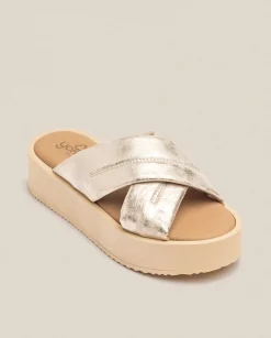 Cheap Platform Sandal CARMEN-004 Gold Platform Sandals