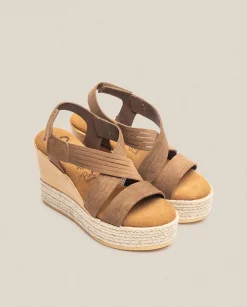 Sale Sandalia De Cuña Mey 003 Marron Wedge Sandals