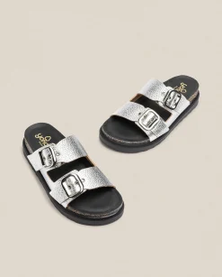 Discount Sandalia De Plataforma Tunez 130 Plata Platform Sandals