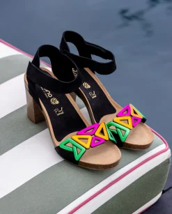 New Sandalia De Tacón Ponza 007 Negro Heeled Sandals