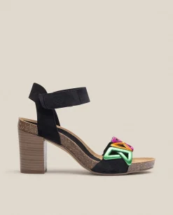 New Sandalia De Tacón Ponza 007 Negro Heeled Sandals