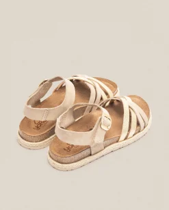 Hot Sandalia Plana Arena 001 Beige Flat Sandals