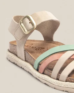 Online Sandalia Plana Arena 001 Beige Flat Sandals