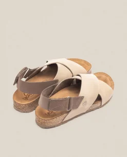 Cheap Sandalia Plana Jerba 134 Beige Flat Sandals