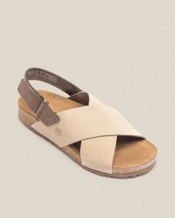 Cheap Sandalia Plana Jerba 134 Beige Flat Sandals