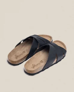 Clearance Sandalia Plana Macam 217 Negro Sandals