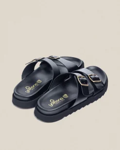 Best Sale Sandalia Plana Man 001 Negro Sandals