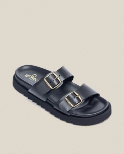 Best Sale Sandalia Plana Man 001 Negro Sandals