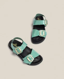 New Sandalia Plana Morena 002 Verde Flat Sandals