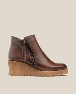 New Wedge Ankle Boot MADONA-007 Brown Ankle Boots