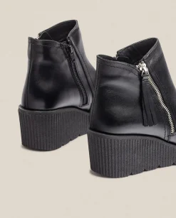 Hot Wedge Ankle Boot MADONA-007 Black Ankle Boots
