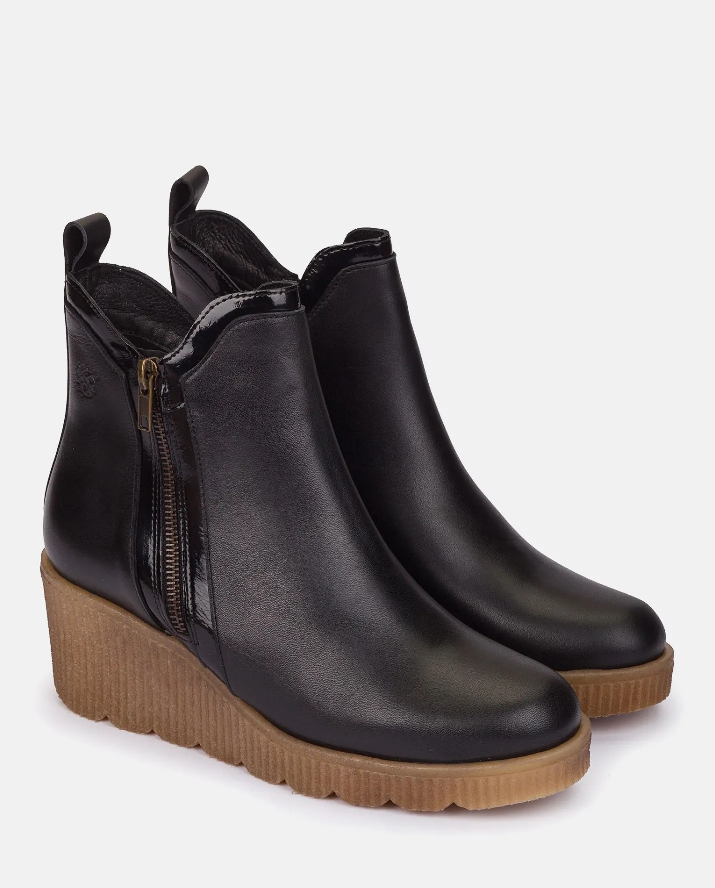 Shop Wedge Booty MADONA-002 Black Ankle Boots