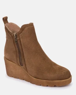 Discount Wedge Booty MADONA-002 Brown Ankle Boots
