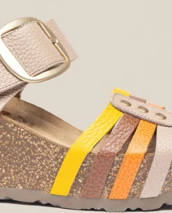 Online Wedge Sandal BARI 304 Beige Wedge Sandals