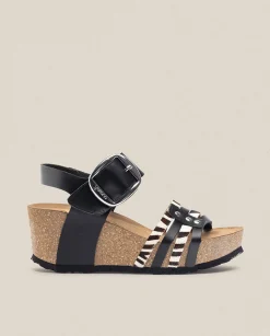 Online Wedge Sandal BARI 304 Black Wedge Sandals